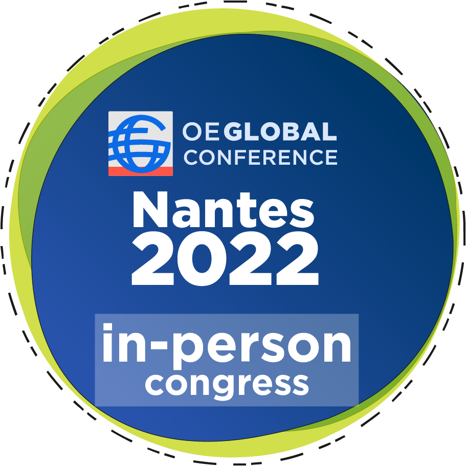 badge of oeglobal conference, Nantes 2022