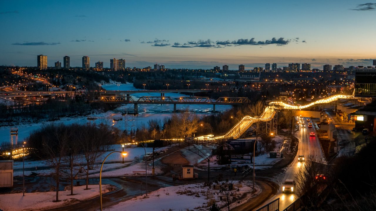 Edmonton skyline at night