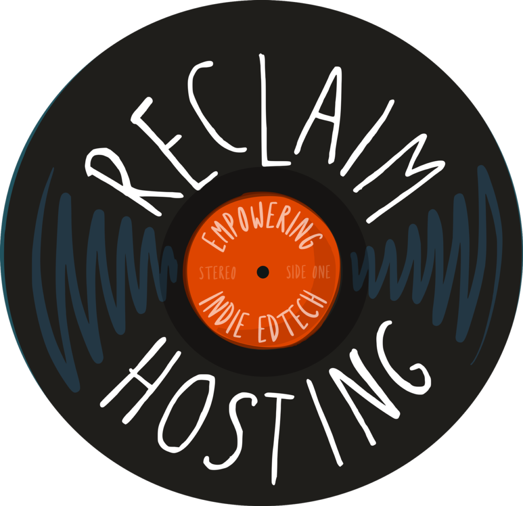 Vinyl disc illustration labelled Reclaim Hosting